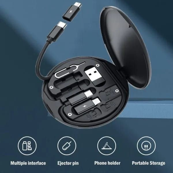 5-in-1 Universal Fast Charging Cable Kit | 60W Multi Charging Pins Data Cable Set for Android & iPhone