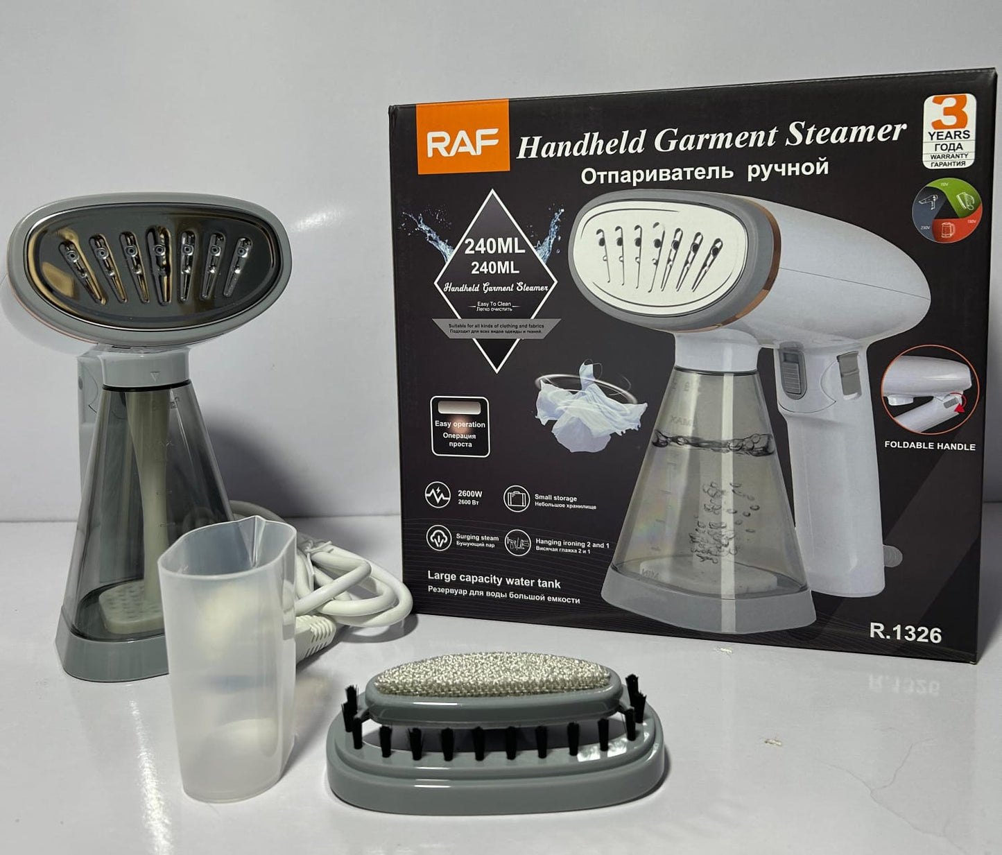 RAF Garment Steamer Iron 240ML | Compact Foldable Fabric Steam Iron for Wrinkle Removal