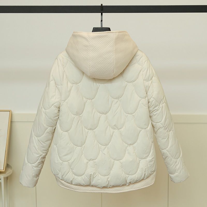 Rosie-Cotton Padded Short Faux Two-Piece Hooded Coat