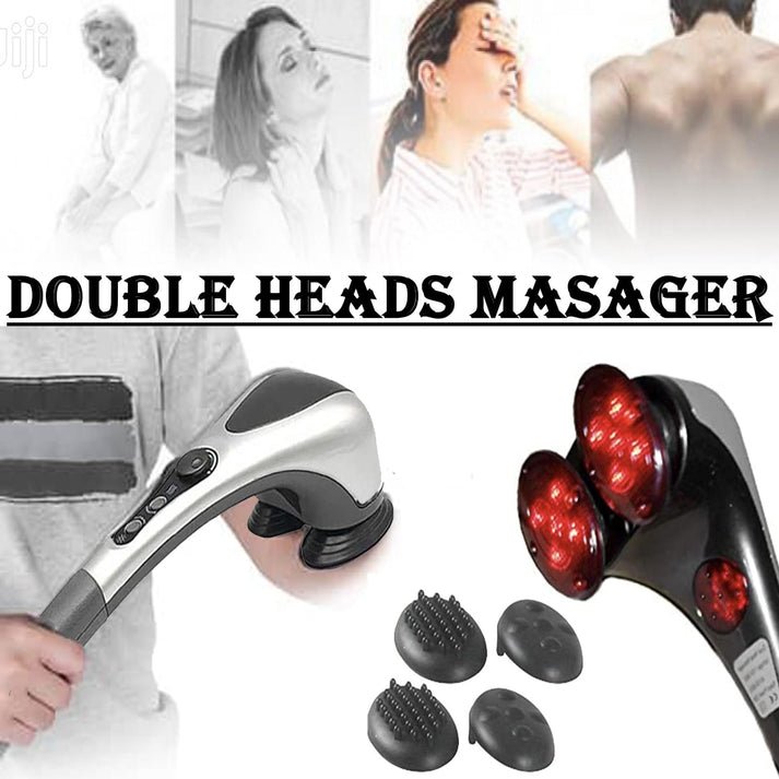 Portable Double Head Electric Massager | Infrared Heating Massage Device for Body Relaxation - Image 2