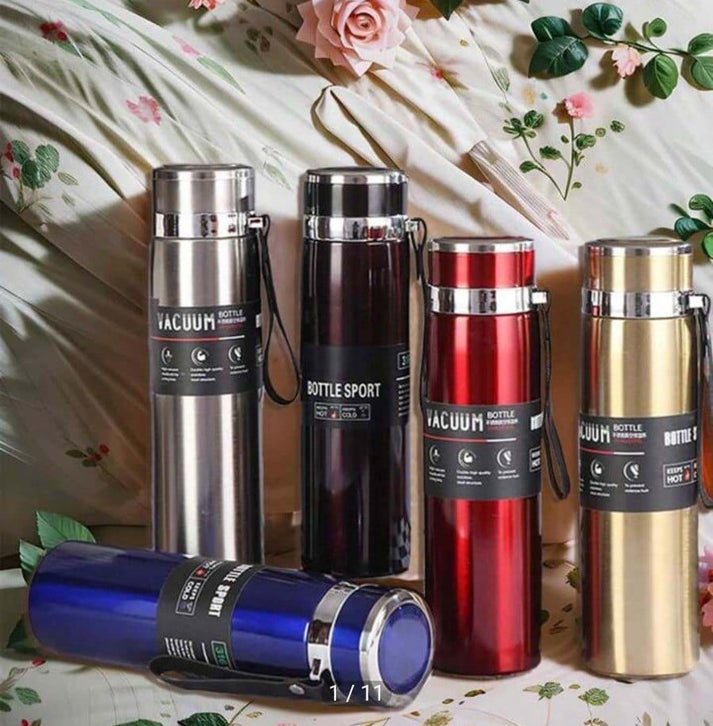 1L Stainless Steel Water Bottle | Vacuum Insulated Leakproof Flask - Image 3