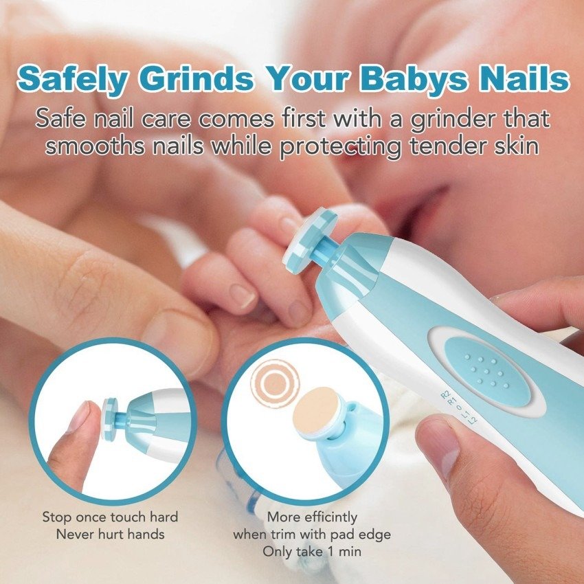 Premium 6-in-1 Electric Baby Nail Trimmer Set – Safe Infant Nail Filer, Clipper Alternative Kit with Storage Case - Random Color - Image 2