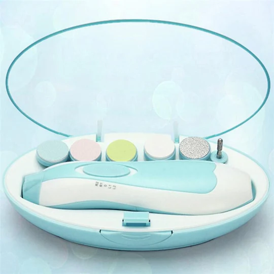 Premium 6-in-1 Electric Baby Nail Trimmer Set – Safe Infant Nail Filer, Clipper Alternative Kit with Storage Case - Random Color - Image 3