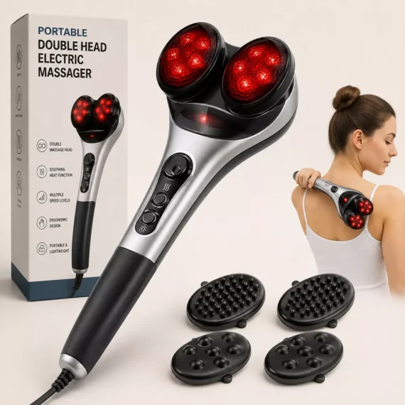 Portable Double Head Electric Body Massager with Infrared Heat