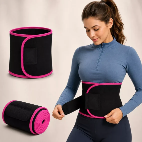 Premium Waist Trimmer Belt – Adjustable Sweat Belt for Men & Women | Workout & Tummy Support | Free Size