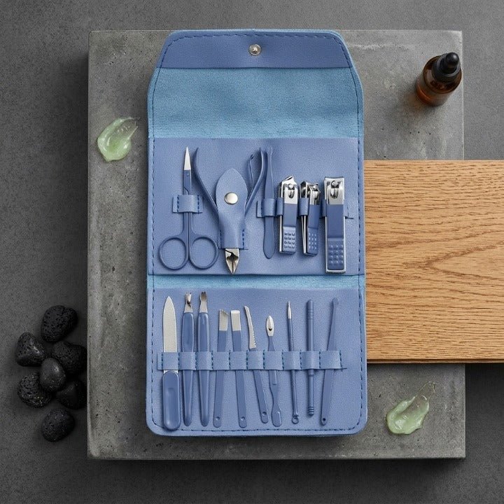 16-Piece Premium Personal Manicure & Pedicure Grooming Kit – Professional Stainless Steel Nail Clippers & Care Set with Travel Case - Image 3